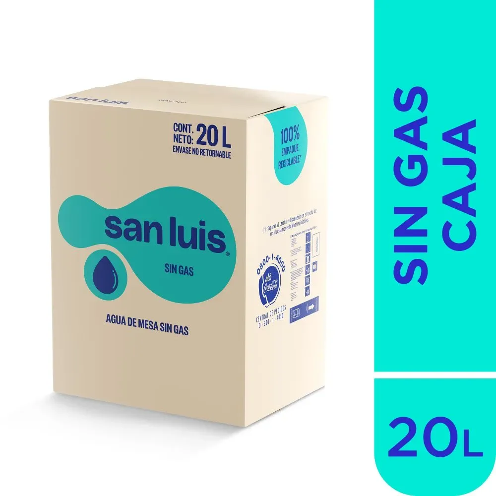 Agua de Mesa Sin Gas San Luis Caja 20L