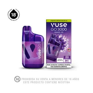 Vapeador Electrónico Vuse Go con Nicotina Grape Ice 3000 PUFFS